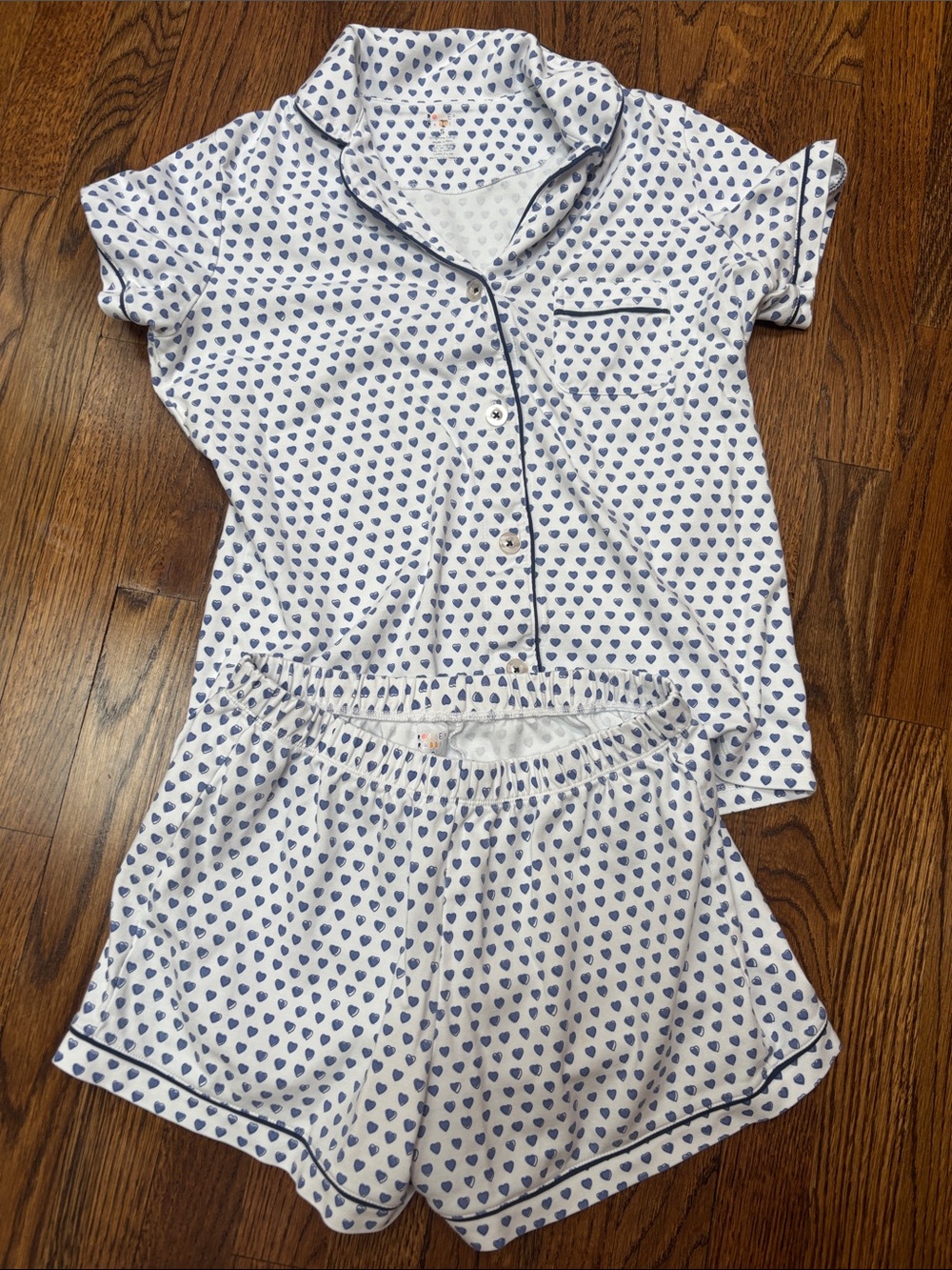 Roller Rabbit blue hearts short pjs